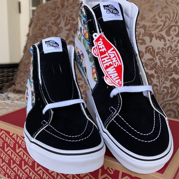 Vans Men’s Sk8-Hi ALOHA Black/True White Sneakers - Picture 7 of 16